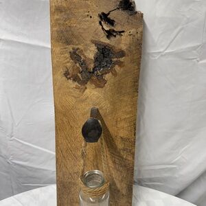 Handmade Rustic Wooden Wall Mount with Glass Vase